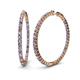 Carisa Iolite and Diamond Hoop Earrings Round Iolite and Diamond ctw Common Prong Inside Out Womens Hoop Earrings K Rose Gold
