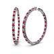 1 - Carisa 6.24 ctw (2.70 mm) Inside Outside Round Ruby and Natural Diamond Eternity Hoop Earrings 