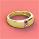2 - Ethan 3.00 mm Round Amethyst and Pink Sapphire 2 Stone Men Wedding Ring 