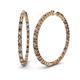 1 - Carisa 6.24 ctw (2.70 mm) Inside Outside Round Smoky Quartz and Natural Diamond Eternity Hoop Earrings 