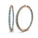 1 - Carisa 6.24 ctw (2.70 mm) Inside Outside Round London Blue Topaz and Natural Diamond Eternity Hoop Earrings 