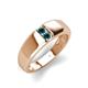3 - Ethan 3.00 mm Round Blue Diamond 2 Stone Men Wedding Ring 