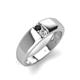 3 - Ethan 3.00 mm Round Black Diamond and Lab Grown Diamond 2 Stone Men Wedding Ring 