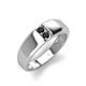3 - Ethan 3.00 mm Round Black Diamond 2 Stone Men Wedding Ring 