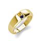 3 - Ethan 3.00 mm Round Citrine and Blue Sapphire 2 Stone Men Wedding Ring 