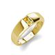 3 - Ethan 3.00 mm Round Citrine and Yellow Sapphire 2 Stone Men Wedding Ring 