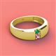 2 - Ethan 3.00 mm Round Emerald and Pink Sapphire 2 Stone Men Wedding Ring 