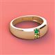2 - Ethan 3.00 mm Round Emerald and Peridot 2 Stone Men Wedding Ring 
