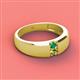 2 - Ethan 3.00 mm Round Emerald and Peridot 2 Stone Men Wedding Ring 