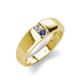3 - Ethan 3.00 mm Round Forever Brilliant Moissanite and Iolite 2 Stone Men Wedding Ring 