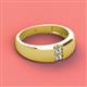 2 - Ethan 3.00 mm Round Forever One Moissanite and Diamond 2 Stone Men Wedding Ring 