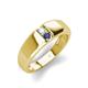 3 - Ethan 3.00 mm Round Opal and Iolite 2 Stone Men Wedding Ring 
