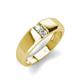 3 - Ethan 3.00 mm Round Opal and Diamond 2 Stone Men Wedding Ring 