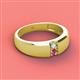 2 - Ethan 3.00 mm Round Opal and Pink Tourmaline 2 Stone Men Wedding Ring 