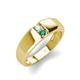 3 - Ethan 3.00 mm Round Opal and Lab Created Alexandrite 2 Stone Men Wedding Ring 
