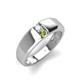 3 - Ethan 3.00 mm Round Opal and Peridot 2 Stone Men Wedding Ring 