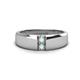 1 - Ethan 3.00 mm Round Opal 2 Stone Men Wedding Ring 