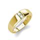 3 - Ethan 3.00 mm Round Opal 2 Stone Men Wedding Ring 