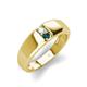 3 - Ethan 3.00 mm Round Opal and London Blue Topaz 2 Stone Men Wedding Ring 