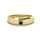 1 - Ethan 3.00 mm Round Peridot and Blue Sapphire 2 Stone Men Wedding Ring 