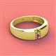 2 - Ethan 3.00 mm Round Peridot and Pink Tourmaline 2 Stone Men Wedding Ring 