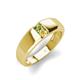 3 - Ethan 3.00 mm Round Peridot and Yellow Sapphire 2 Stone Men Wedding Ring 