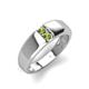 3 - Ethan 3.00 mm Round Peridot 2 Stone Men Wedding Ring 
