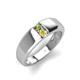 3 - Ethan 3.00 mm Round Peridot and Yellow Sapphire 2 Stone Men Wedding Ring 
