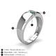 4 - Ethan 3.00 mm Round Lab Created Alexandrite and Emerald 2 Stone Men Wedding Ring 