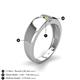 4 - Ethan 3.00 mm Round Lab Created Alexandrite and Yellow Diamond 2 Stone Men Wedding Ring 