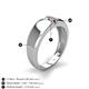 4 - Ethan 3.00 mm Round Lab Created Alexandrite and Rhodolite Garnet 2 Stone Men Wedding Ring 