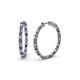 Carisa Iolite and Diamond Hoop Earrings Round Iolite and Diamond ctw Common Prong Inside Out Womens Hoop Earrings K White Gold