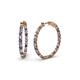 Carisa Iolite and Diamond Hoop Earrings Round Iolite and Diamond ctw Common Prong Inside Out Womens Hoop Earrings K Rose Gold