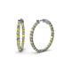 1 - Carisa 1.90 ctw (2.30 mm) Inside Outside Round Yellow Sapphire and Natural Diamond Eternity Hoop Earrings 