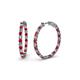 1 - Carisa 1.85 ctw (2.30 mm) Inside Outside Round Ruby and Natural Diamond Eternity Hoop Earrings 