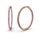 1 - Carisa 2.56 ctw (1.80 mm) Inside Outside Round Pink Sapphire and Natural Diamond Eternity Hoop Earrings 