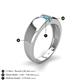 4 - Ethan 3.00 mm Round Blue Topaz and Turquoise 2 Stone Men Wedding Ring 