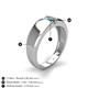 4 - Ethan 3.00 mm Round Blue Topaz and Emerald 2 Stone Men Wedding Ring 