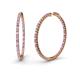 1 - Carisa 2.10 ctw (1.80 mm) Inside Outside Round Pink Tourmaline and Natural Diamond Eternity Hoop Earrings 