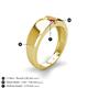 4 - Ethan 3.00 mm Round Citrine and Ruby 2 Stone Men Wedding Ring 