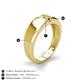 4 - Ethan 3.00 mm Round Citrine and Lab Created Alexandrite 2 Stone Men Wedding Ring 