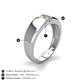 4 - Ethan 3.00 mm Round Citrine and Opal 2 Stone Men Wedding Ring 
