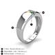 4 - Ethan 3.00 mm Round Citrine and Emerald 2 Stone Men Wedding Ring 