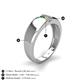 4 - Ethan 3.00 mm Round Emerald and Yellow Sapphire 2 Stone Men Wedding Ring 