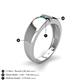 4 - Ethan 3.00 mm Round Emerald and Blue Sapphire 2 Stone Men Wedding Ring 