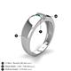 4 - Ethan 3.00 mm Round Emerald and Opal 2 Stone Men Wedding Ring 
