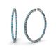 1 - Carisa 2.25 ctw (1.80 mm) Inside Outside Round London Blue Topaz and Natural Diamond Eternity Hoop Earrings 
