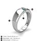 4 - Ethan 3.00 mm Round Iolite and Emerald 2 Stone Men Wedding Ring 