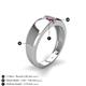4 - Ethan 3.00 mm Round Iolite and Ruby 2 Stone Men Wedding Ring 