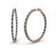 1 - Carisa 2.75 ctw (1.80 mm) Inside Outside Round Blue Diamond and Natural Diamond Eternity Hoop Earrings 